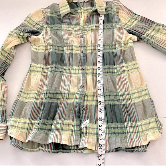 WOOLRICH Plaid Gray Yellow Cotton Shirt Small Convertible Roll-up Sleeve - Picture 12 of 15